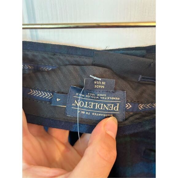 Pendenton blue plaid skinny pants women’s size 4 nwt 100% virgin wool - Picture 4 of 8